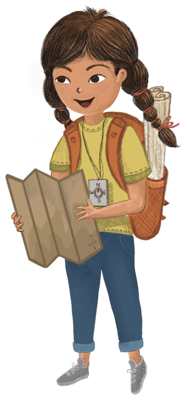 Illustrated character Manaia from Manaia’s Atlas of Sport